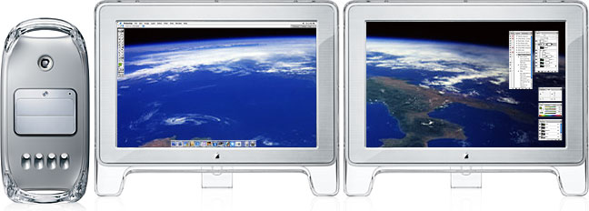 PowerMac G4 med to HD Cinema Displays