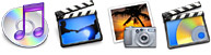 iTunes, iMovie, iPhoto, iDVD