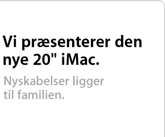 Vi pr&aelig;senterer den nye 20" iMac