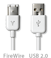 USB 2.0 og FireWire