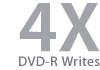 Brænder DVD-R-diske med 4x hastighed
