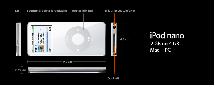 iPod nano. 2GB and 4GB. Mac + PC