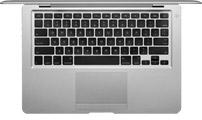 MacBook Air med tastatur.