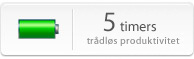 Batteritid: 5 timers trådløs produktivitet.