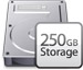 250 GB lagringsplads