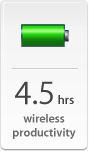 Battery life: 5 hours wireless productivity.