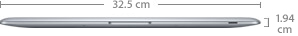 MacBook Air with dimensions.