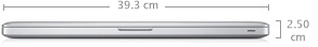 17-inch MacBook Pro with dimensions.