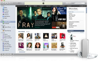 Skærmbillede af iPod shuffle + iTunes