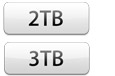 Størrelser på 1 TB og 2 TB
