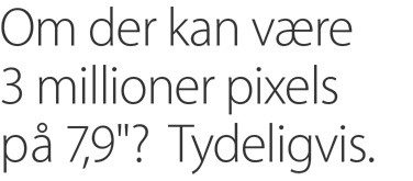 Om der kan være 3 millioner pixels på 7,9 tomme?  Tydeligvis.