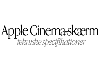 Apple Cinema Display technical specifications