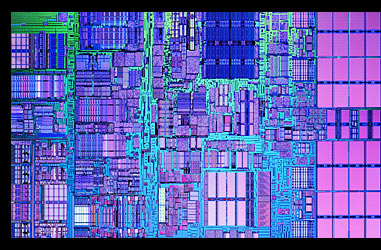 Microscopic view of G5 processor.